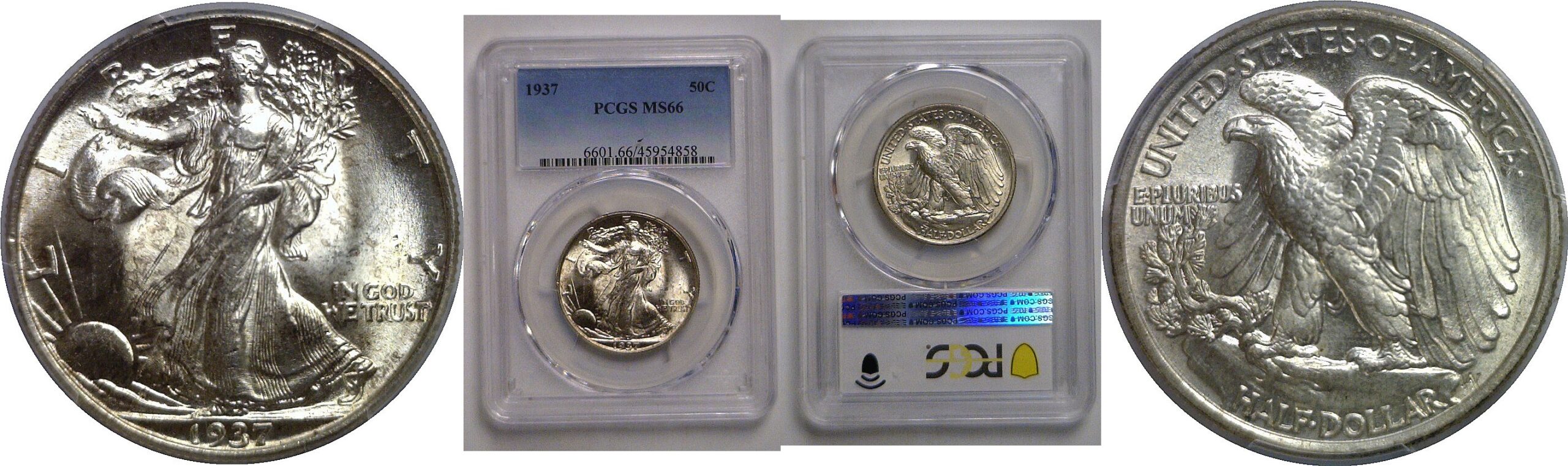 1937 Walking Liberty Half Dollar   PCGS MS-66