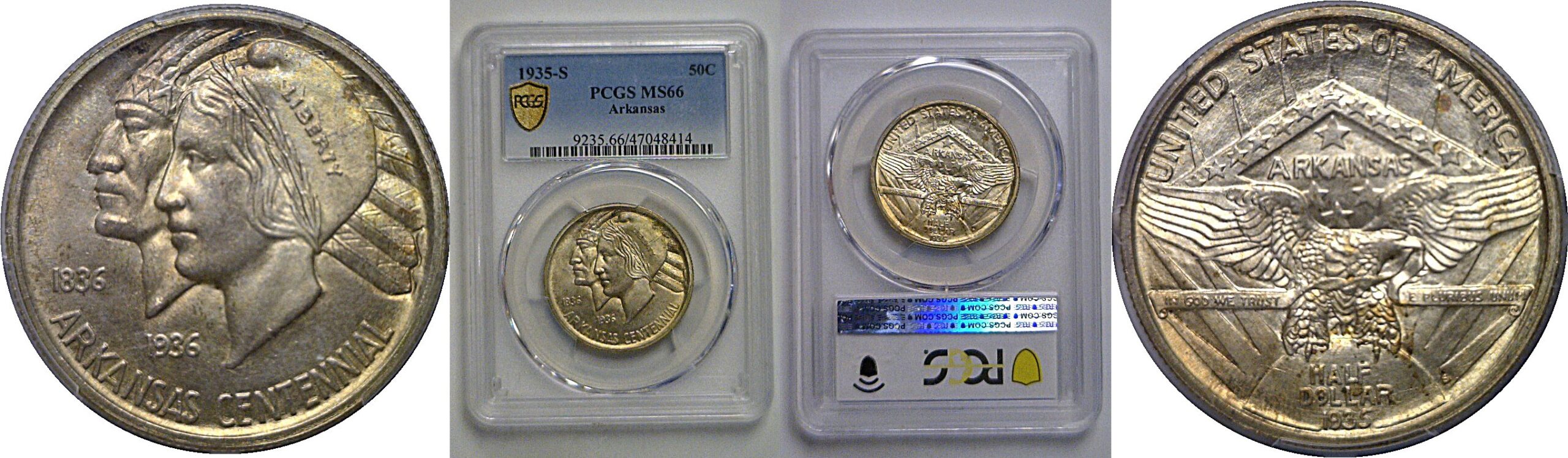 1935-S Arkansas Commemorative Half Dollar   PCGS MS-66