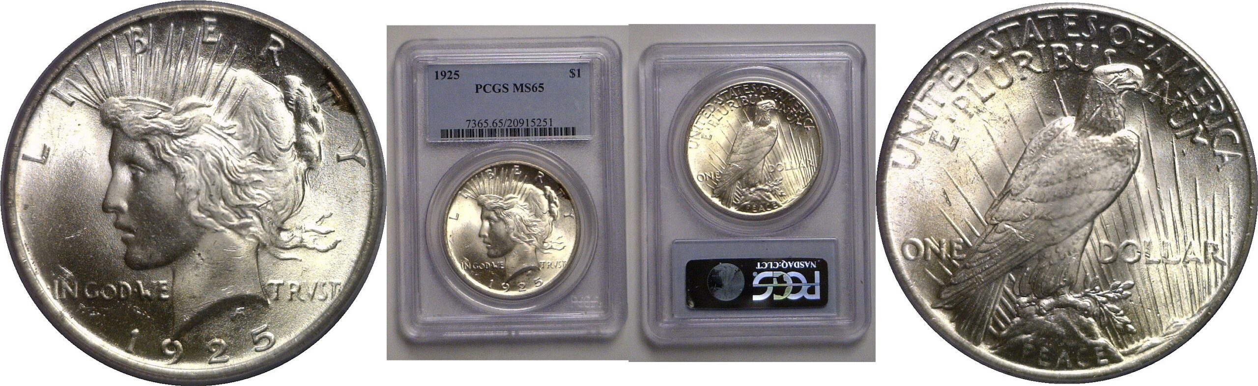 1925 Peace Dollar   PCGS MS-65