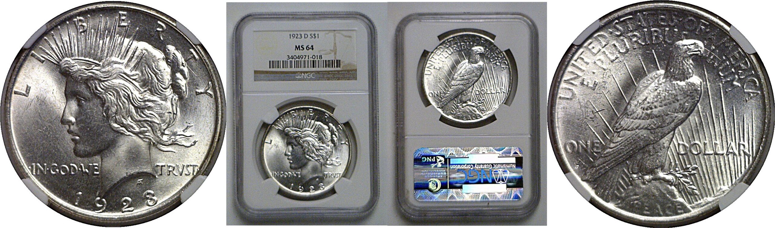 1923-D Peace Dollar   NGC MS-64