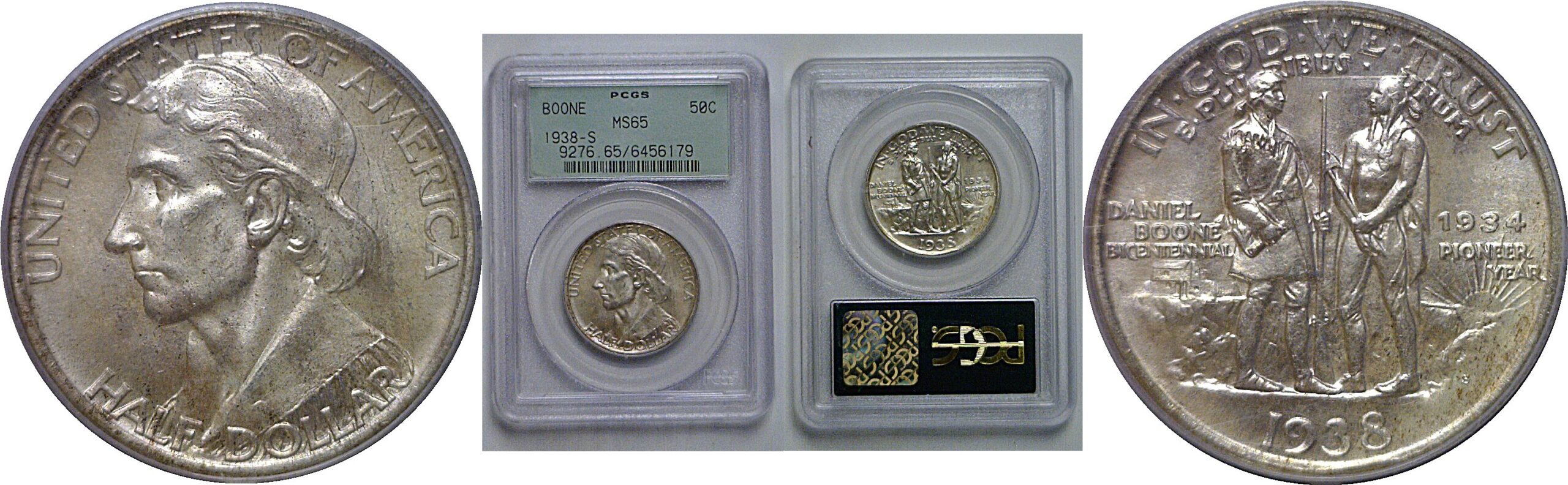 1938-S Boone Commemorative Half Dollar   PCGS MS-65