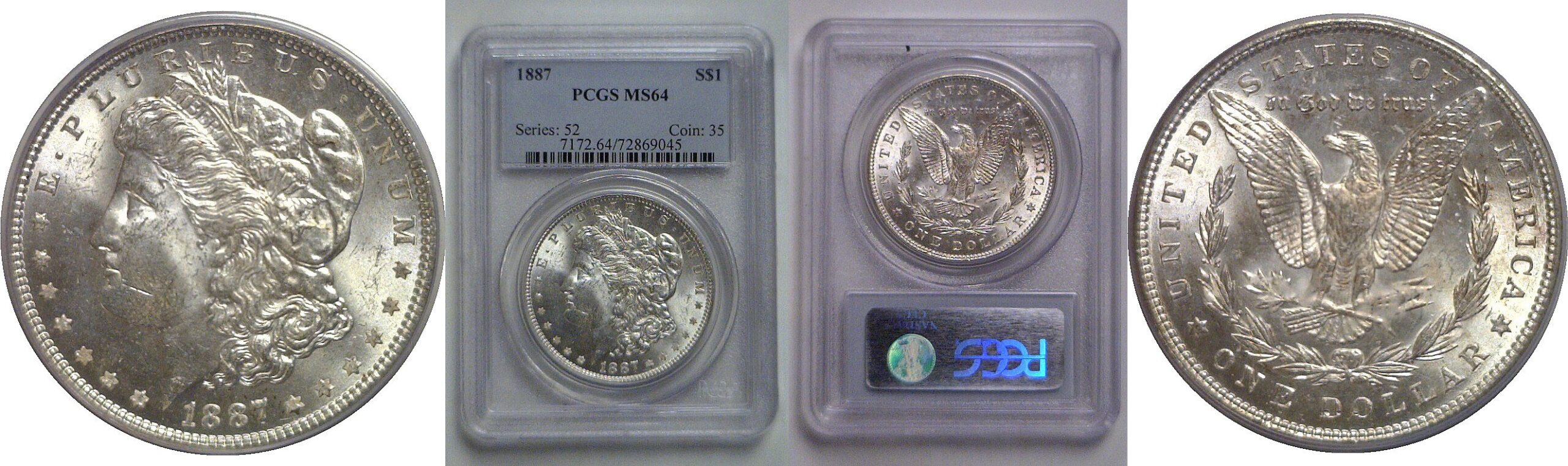 1887 Morgan Dollar   PCGS MS-64