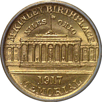 1917 $1 McKinley  Gold Commemorative   ANACS MS-62 - Image 3