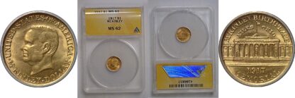 1917 $1 McKinley  Gold Commemorative   ANACS MS-62