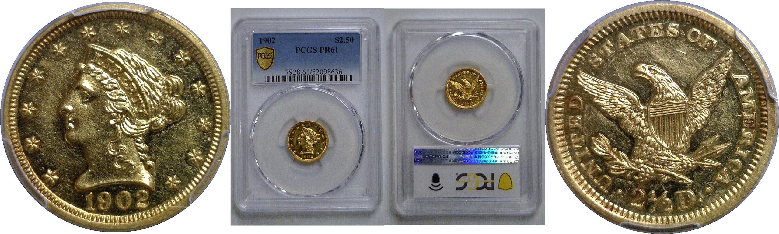 1902 $2 1/2 Liberty   PCGS PR-61