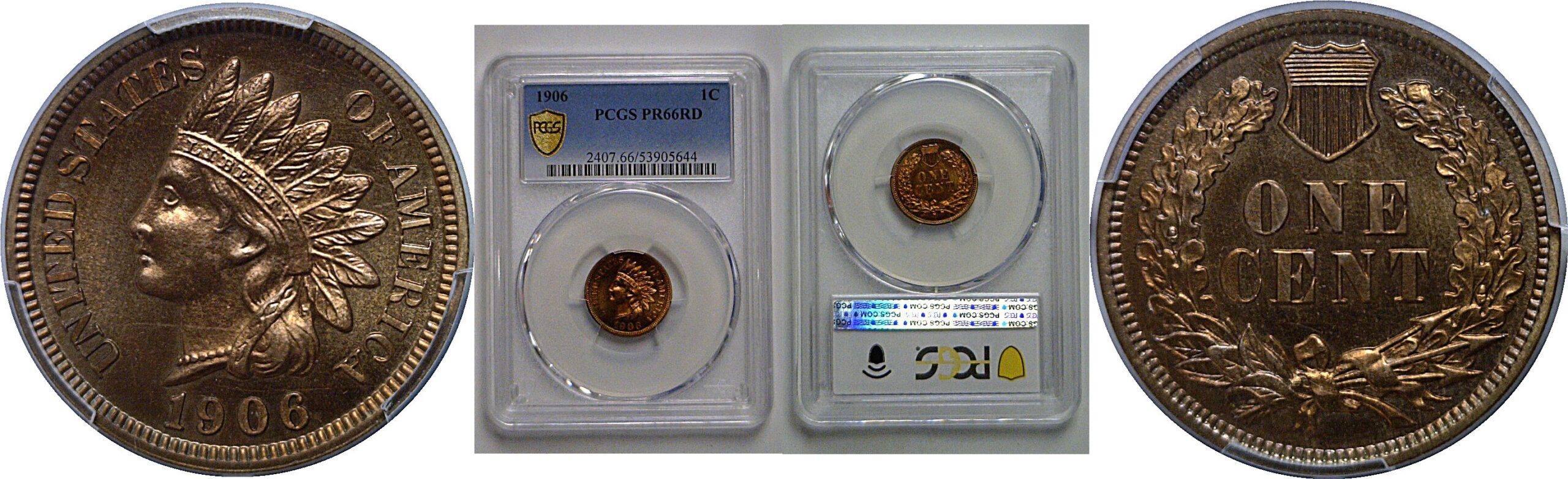 1906 Indian Head Cent   PCGS PR-66 RD