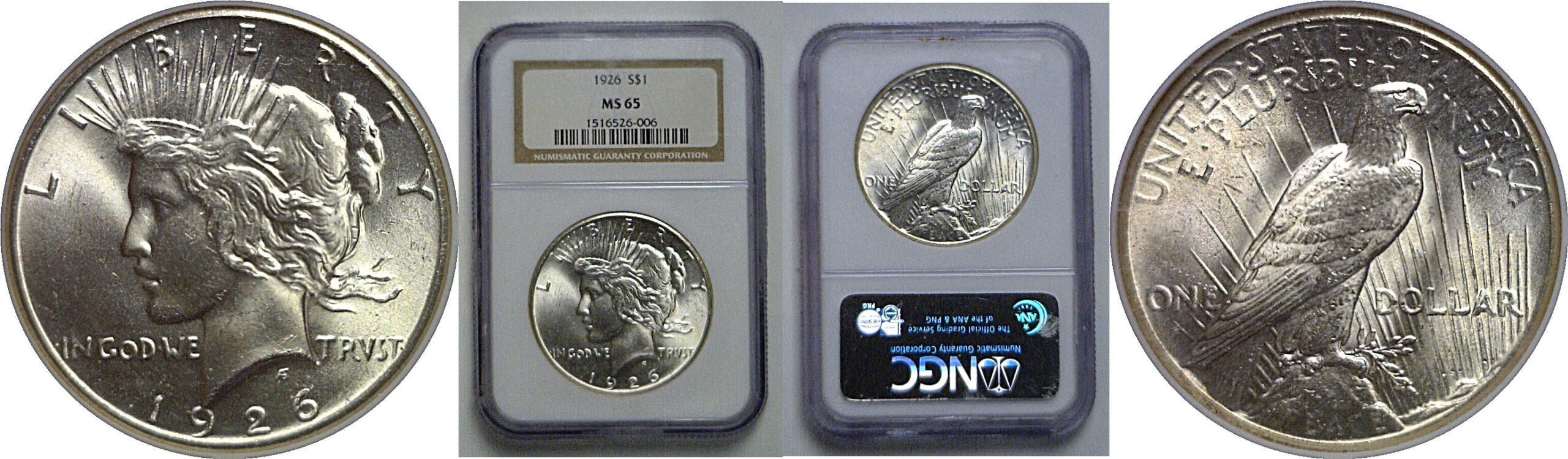 1926 Peace Dollar   NGC MS-65