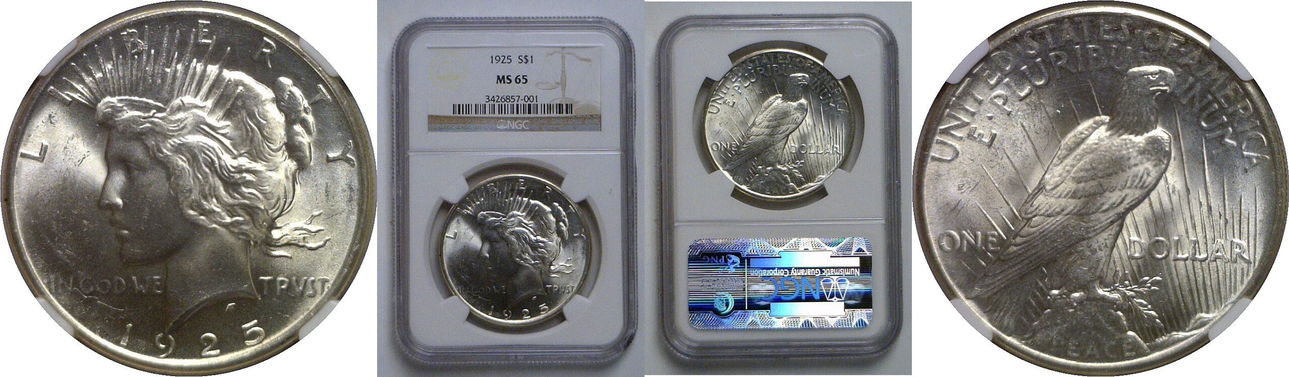 1925 Peace Dollar   NGC MS-65