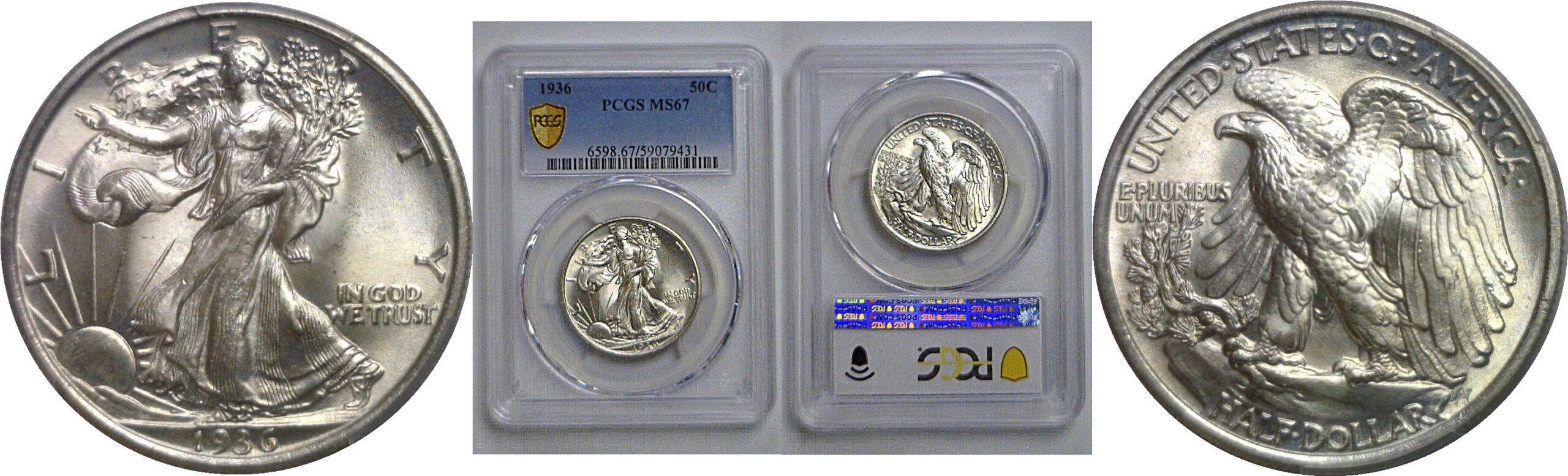 1936 Walking Liberty Half Dollar   PCGS MS-67