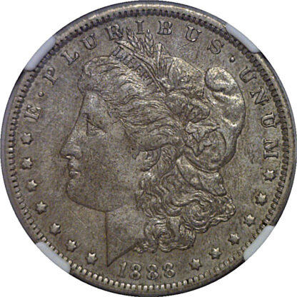 1888-O Doubled Die Obverse  Morgan Dollar   NGC AU-53 - Image 2