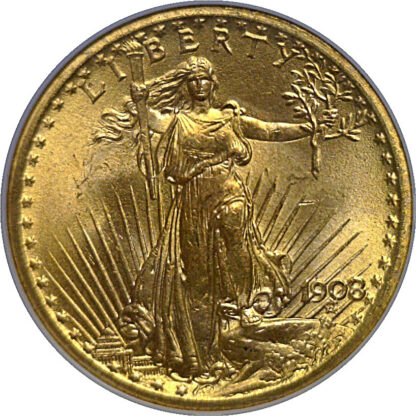 1908 No Motto  $20 St. Gaudens   NGC MS-65 - Image 2
