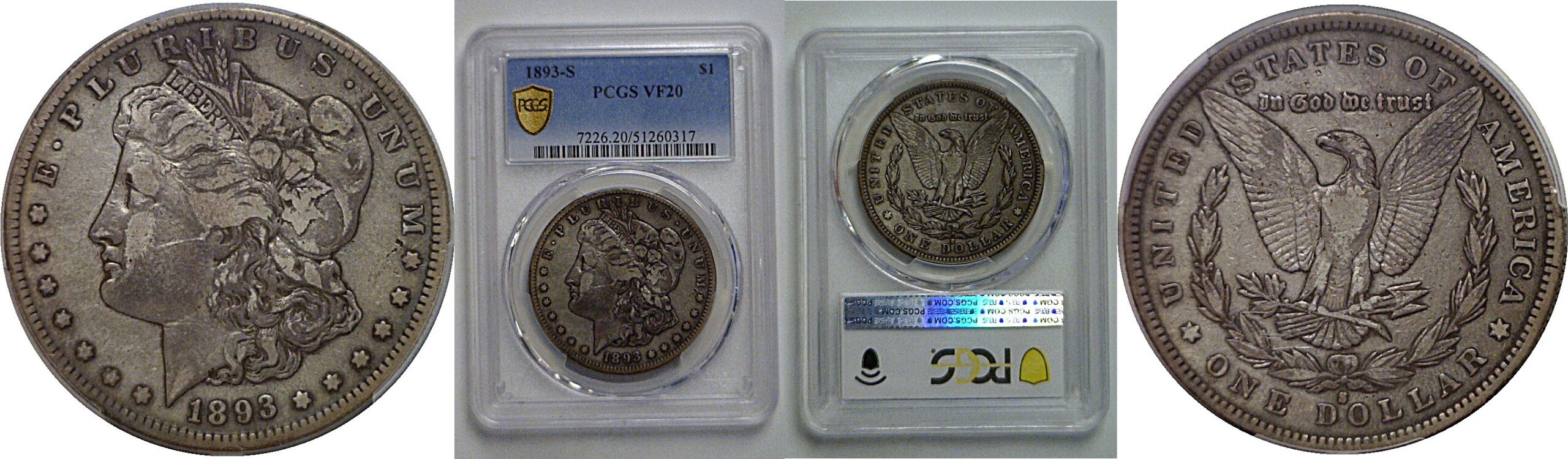 1893-S Morgan Dollar   PCGS VF-20