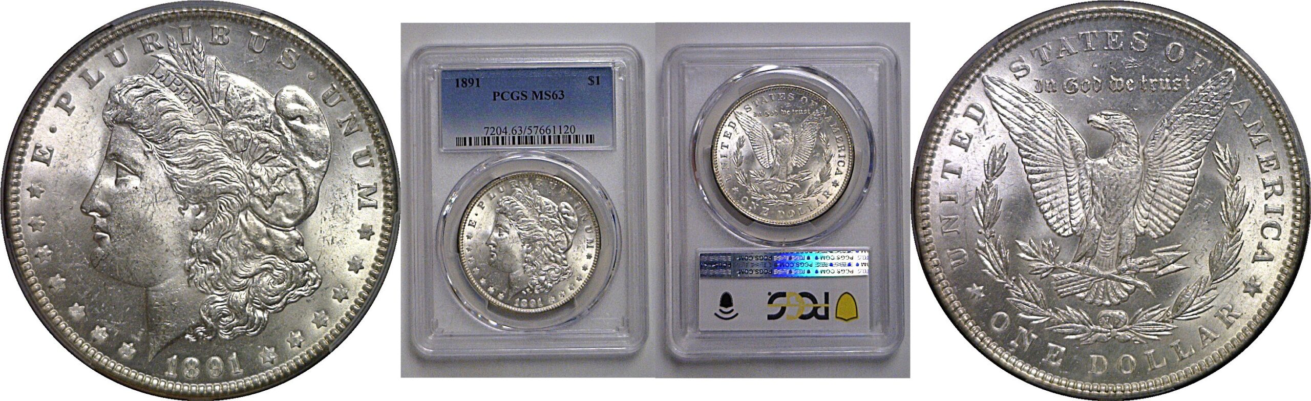 1891 Morgan Dollar   PCGS MS-63