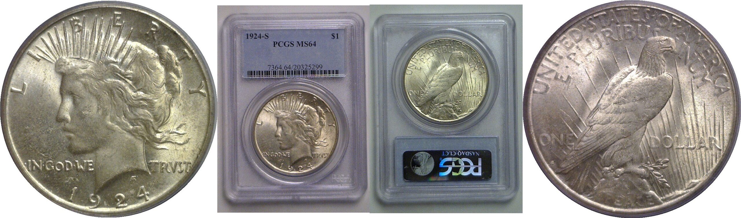 1924-S Peace Dollar   PCGS MS-64