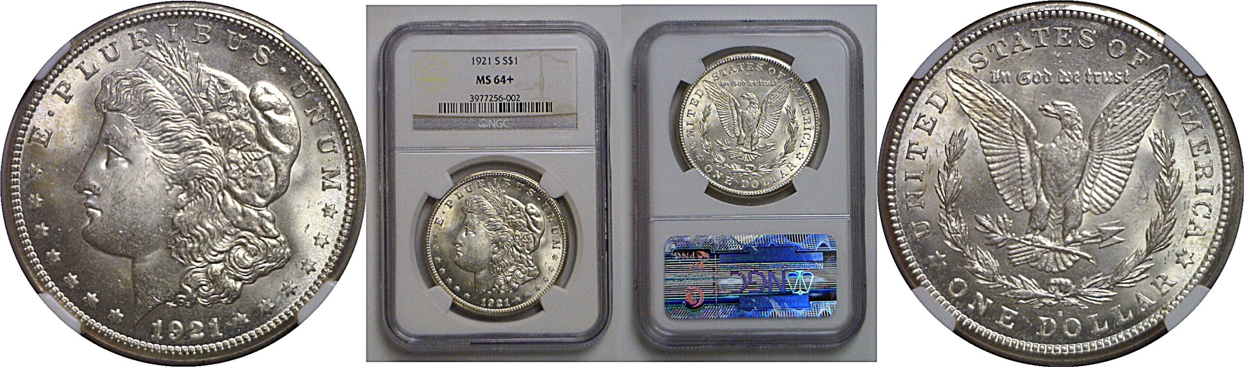 1921-S  Morgan Dollar   NGC MS-64+