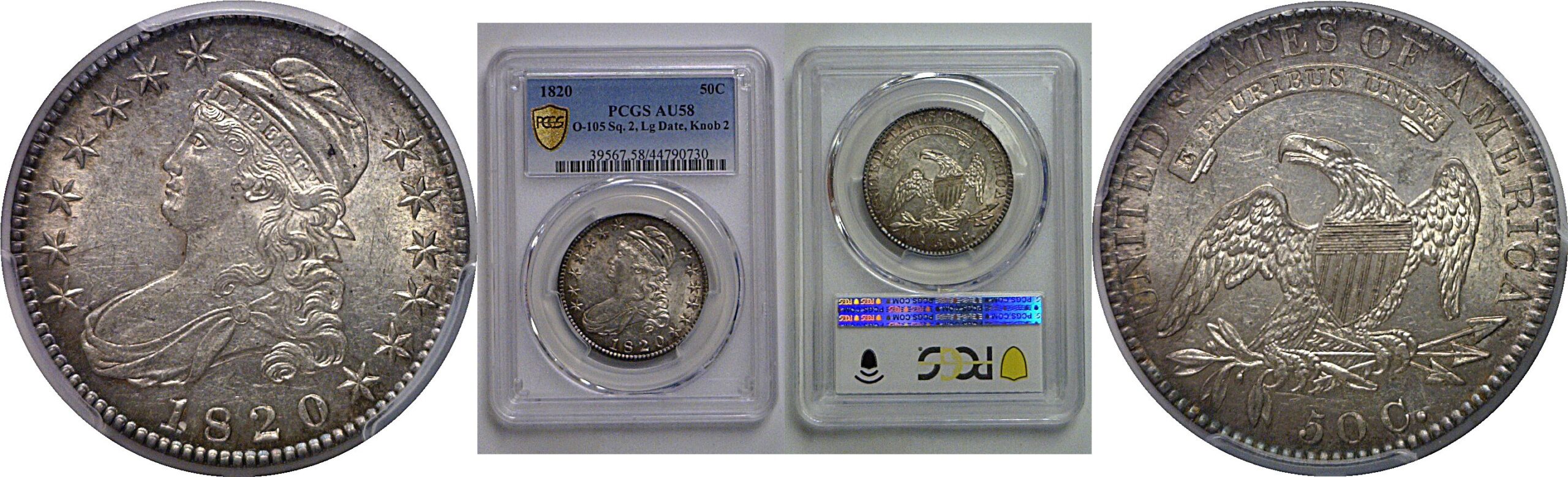 1820 Bust Half Dollar   PCGS AU-58