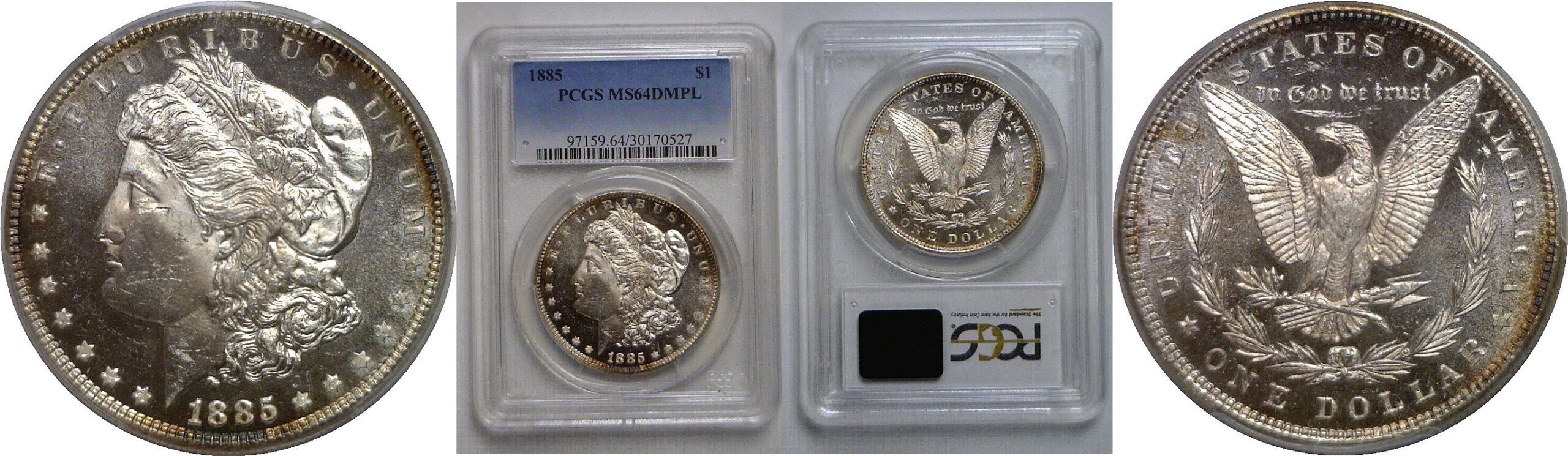1885  Morgan Dollar.  -  PCGS MS-64. DMPL.