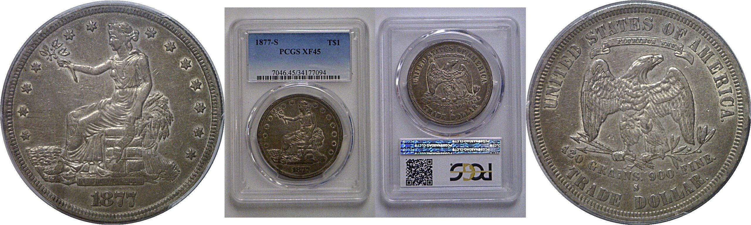 1877-S Trade Dollar   PCGS XF-45