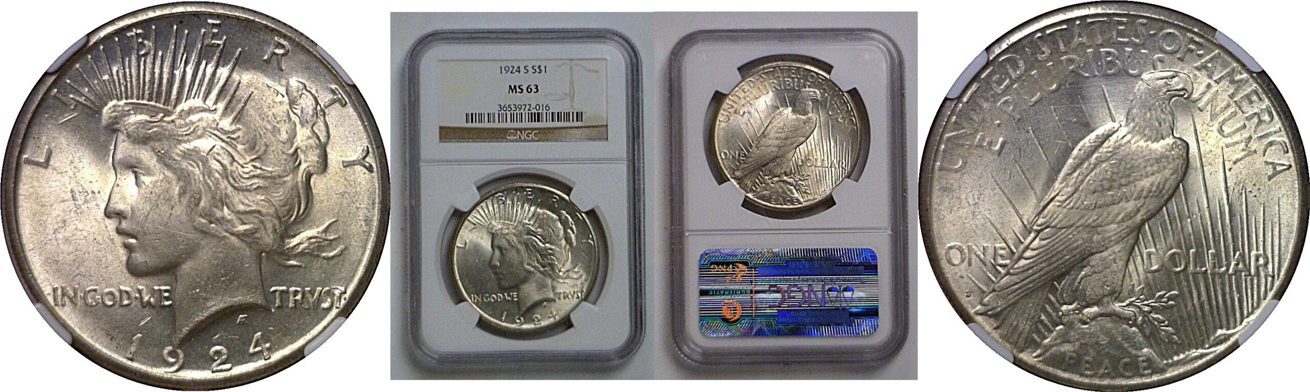 1924-S Peace Dollar   NGC MS-63