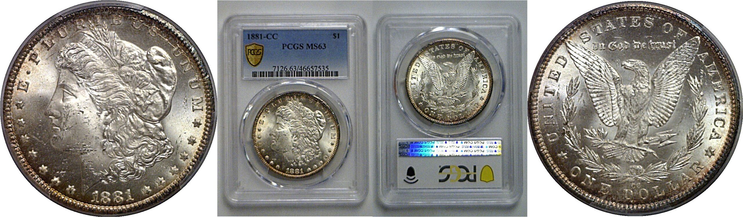 1881-CC Morgan Dollar   PCGS MS-63