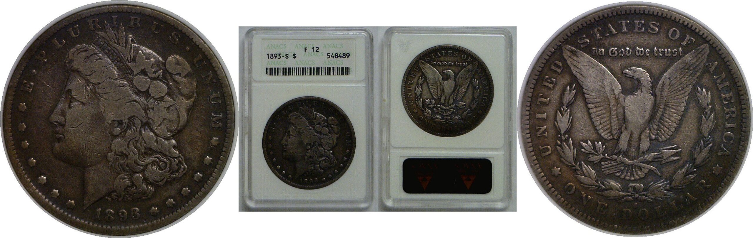 1893-S Morgan Dollar   ANACS F-12