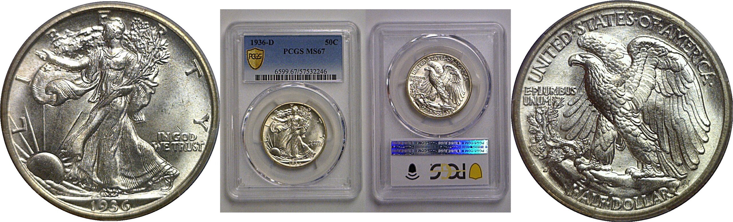 1936-D Walking Liberty Half Dollar   PCGS MS-67