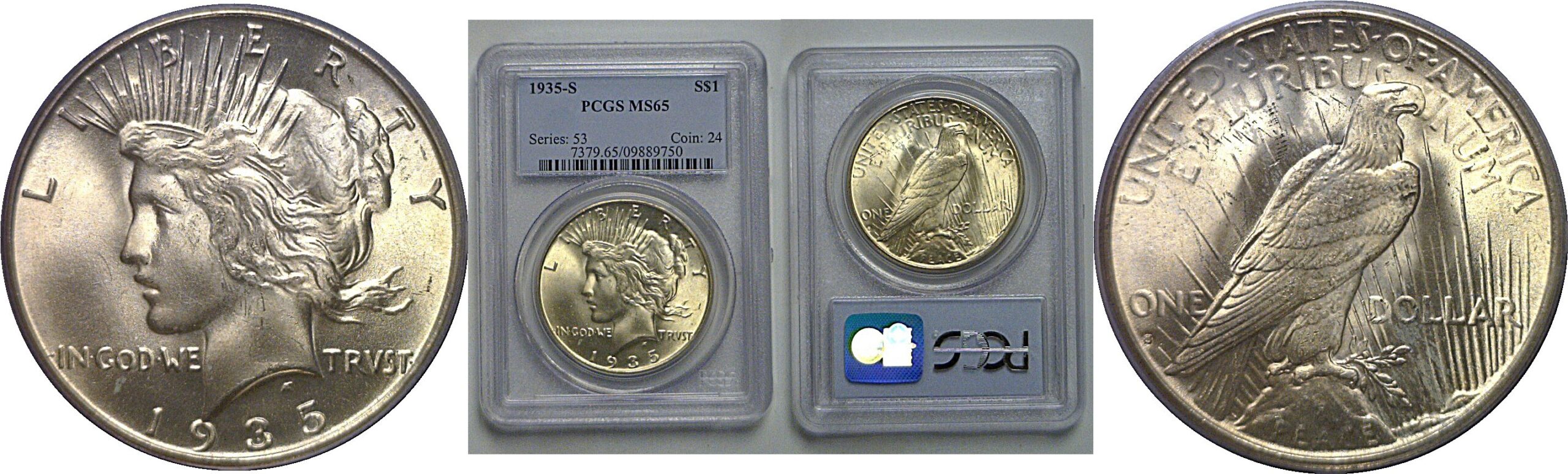1935-S Peace Dollar   PCGS MS-65