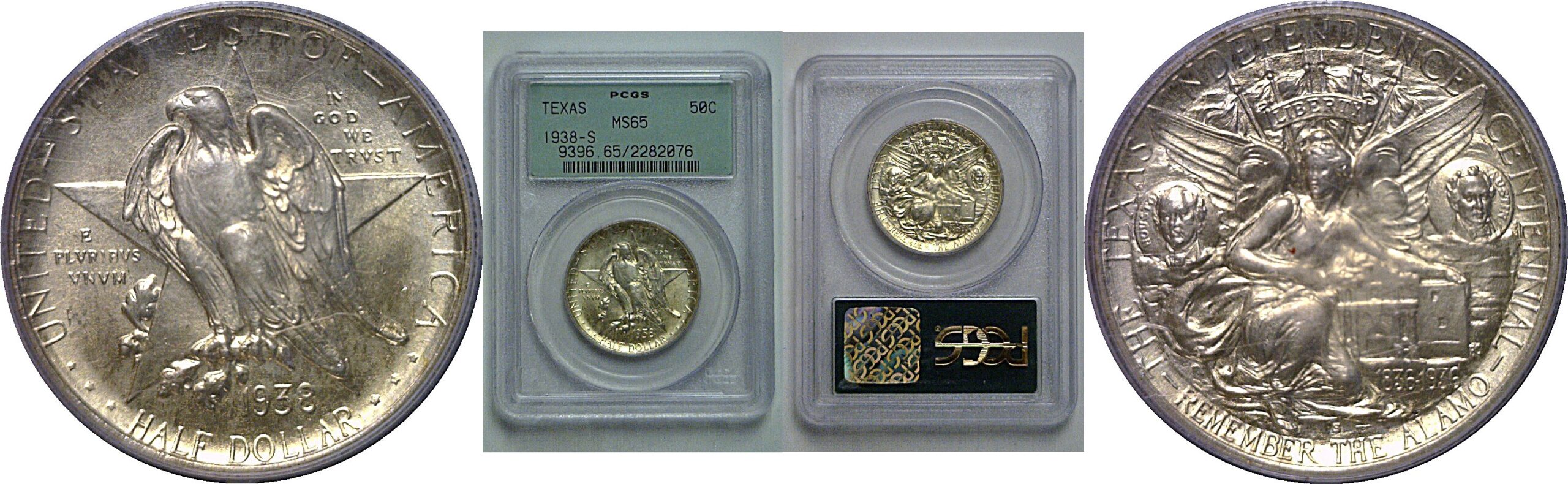 1938-S Texas Commemorative Half Dollar   PCGS MS-65
