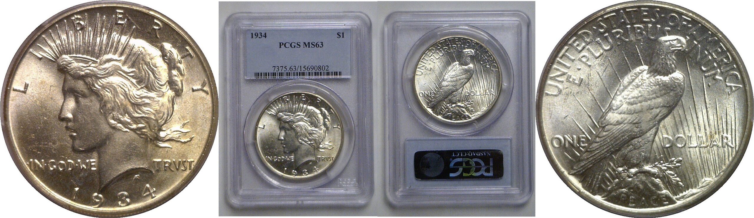 1934 Peace Dollar   PCGS MS-63