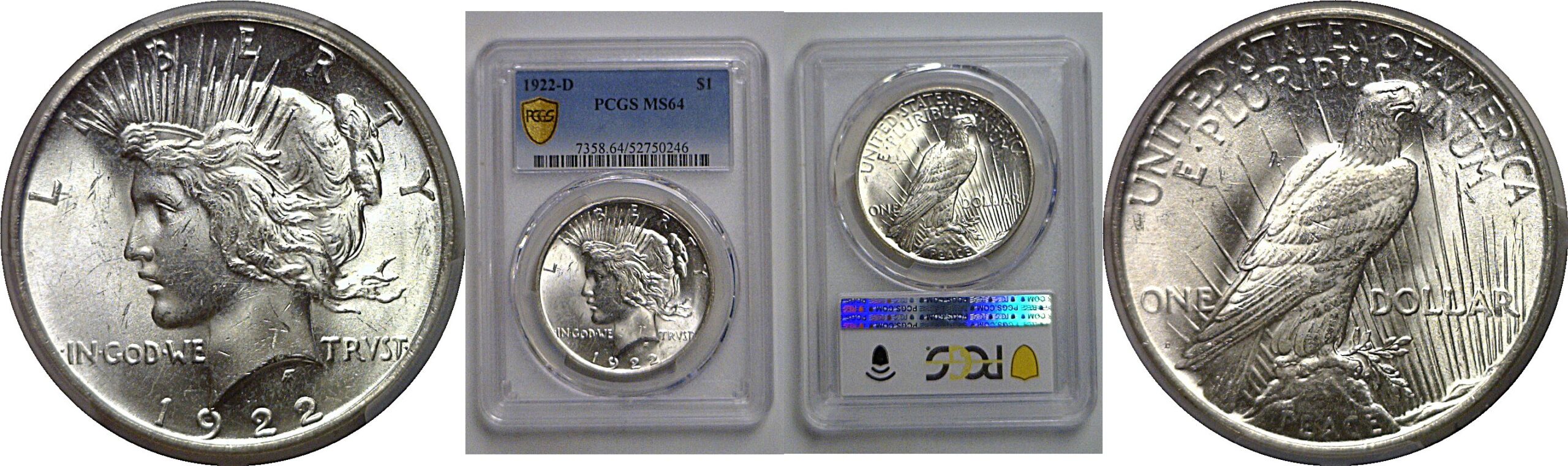 1922-D Peace Dollar   PCGS MS-64