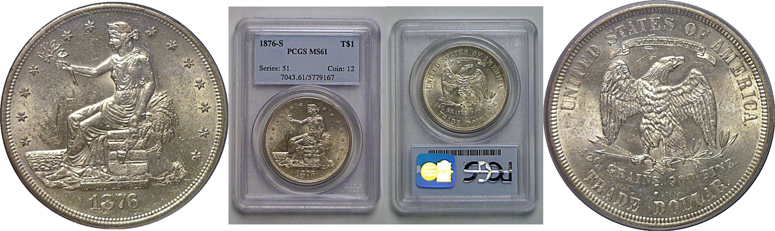 1876-S Trade Dollar   PCGS MS-61
