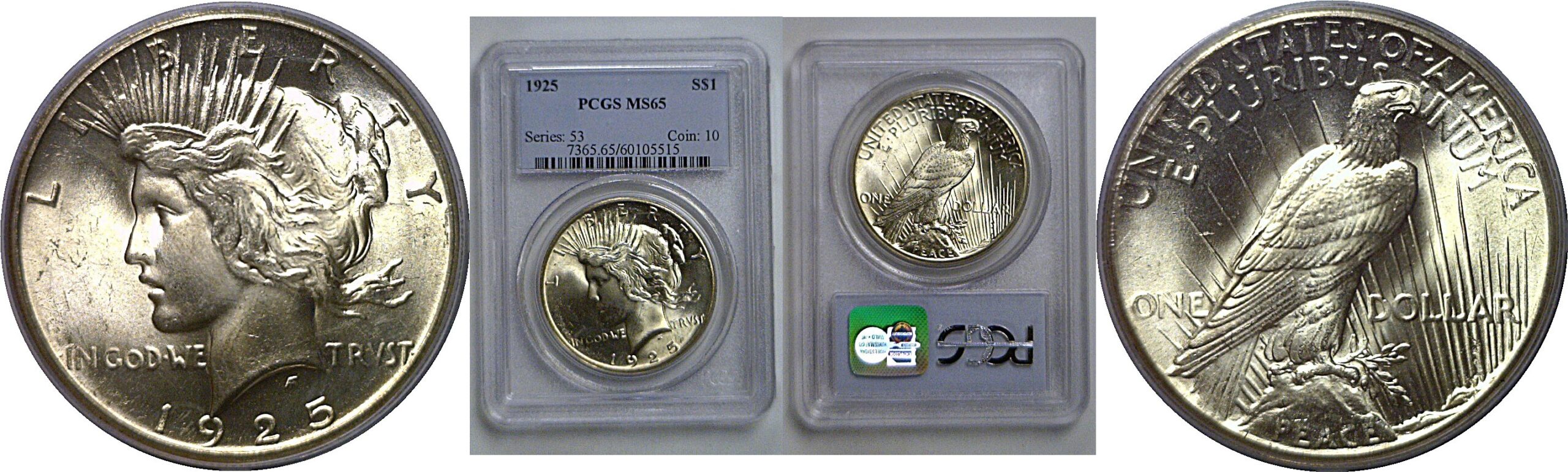 1925 Peace Dollar   PCGS MS-65