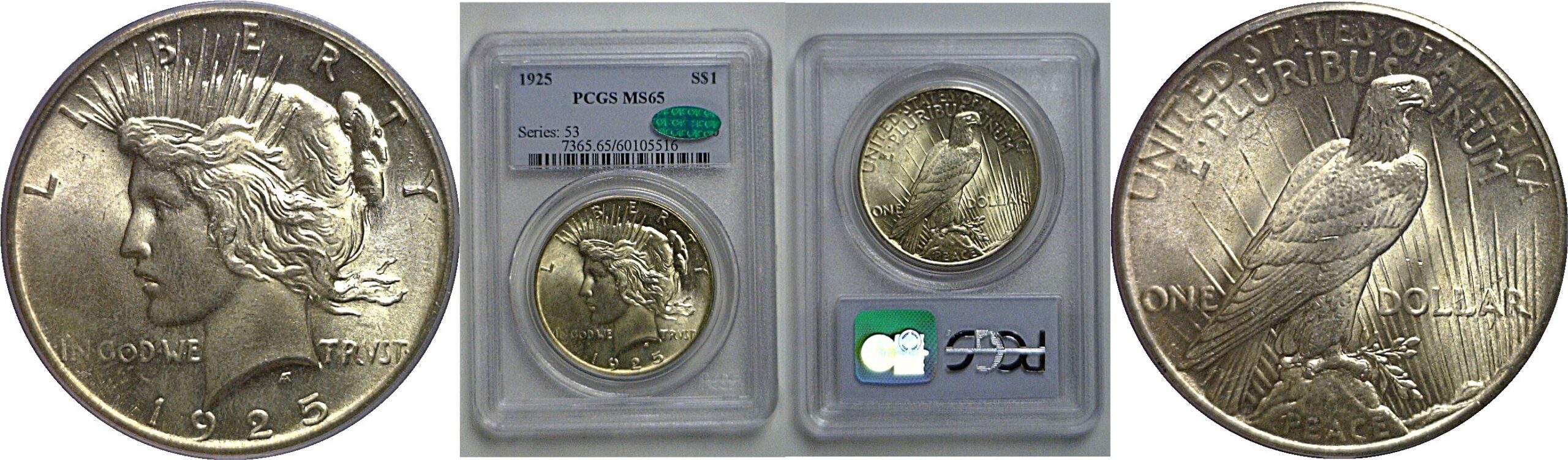 1925 Peace Dollar   PCGS MS-65 CAC
