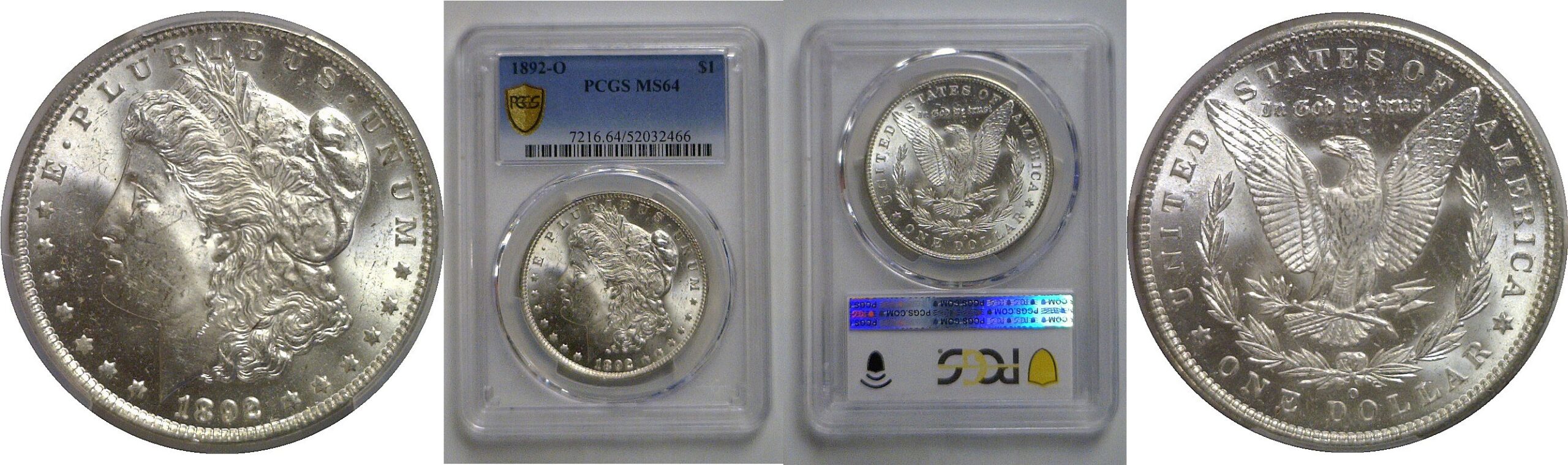 1892-O Morgan Dollar   PCGS MS-64