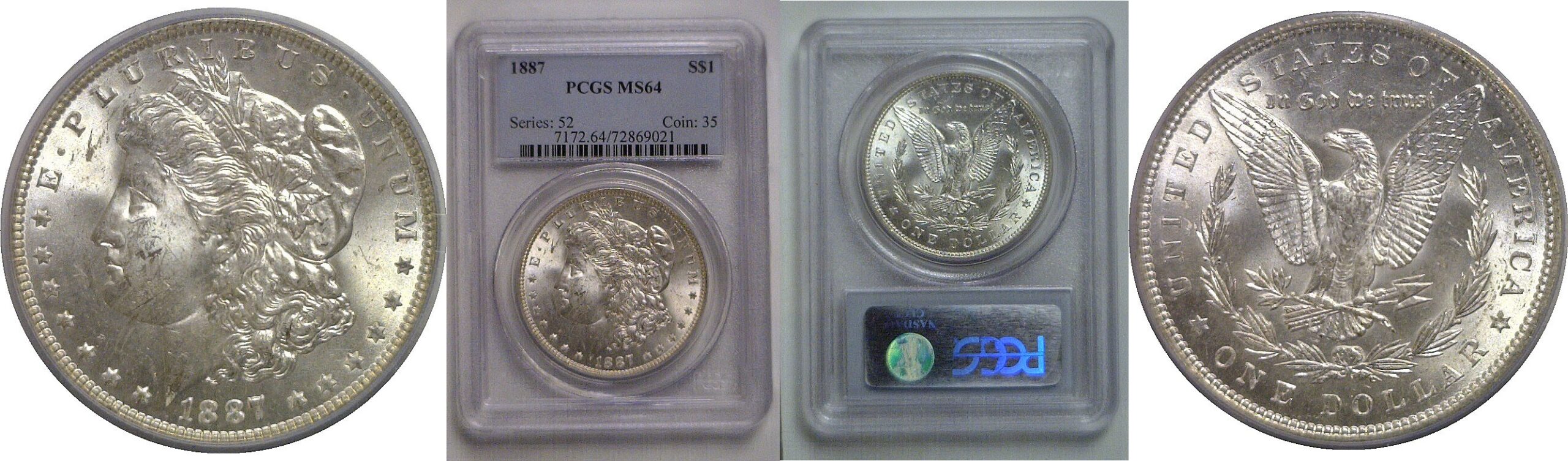 1887 Morgan Dollar   PCGS MS-64