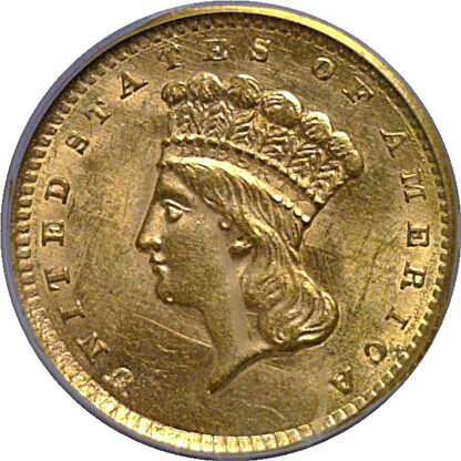 1856 One Dollar Gold Coin   PCGS MS-63 - Image 2