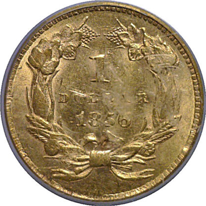 1856 One Dollar Gold Coin   PCGS MS-63 - Image 3
