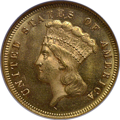 1872 $3 Princess   NGC MS-64  CAC - Image 2