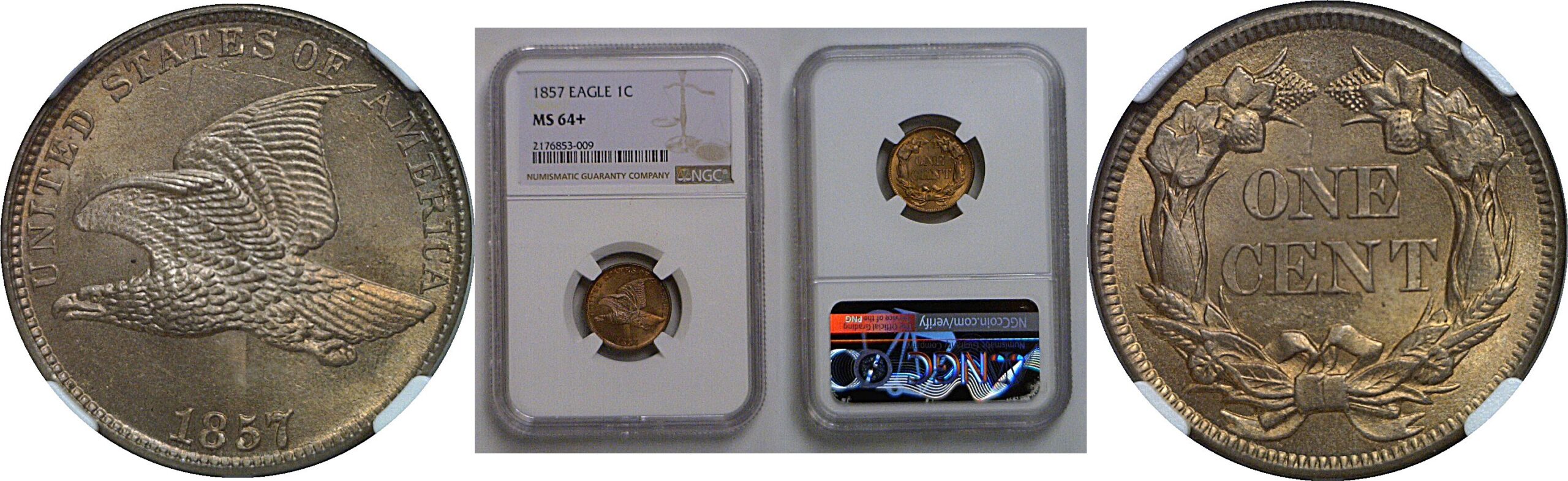 1857 Flying Eagle Cent   NGC MS-64+