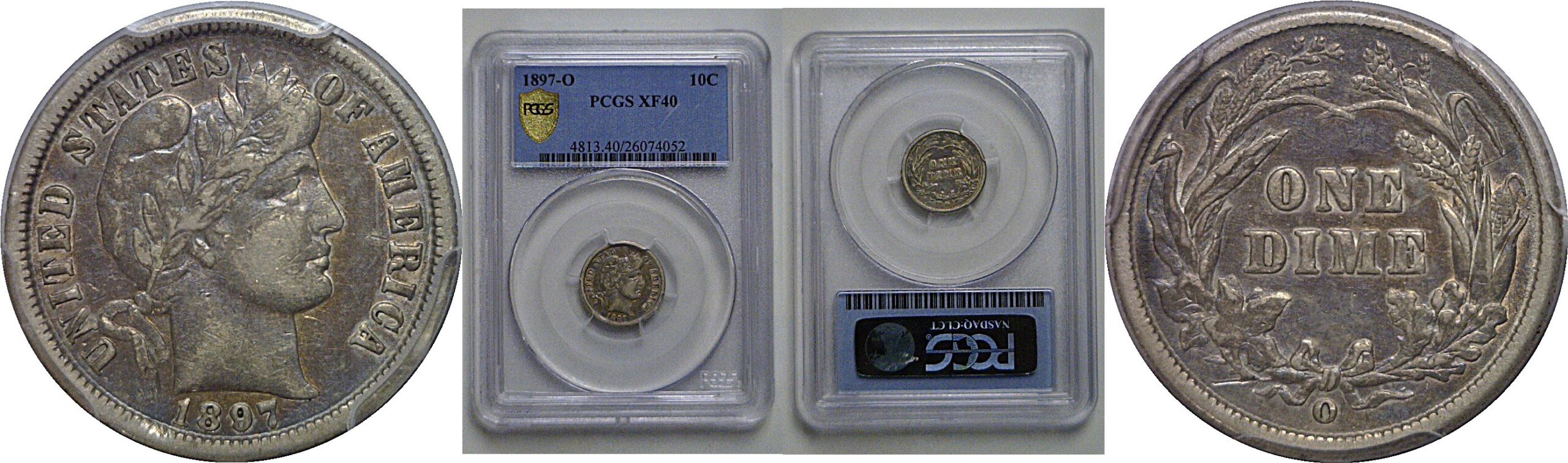 1897-O Barber Dime   PCGS XF-40