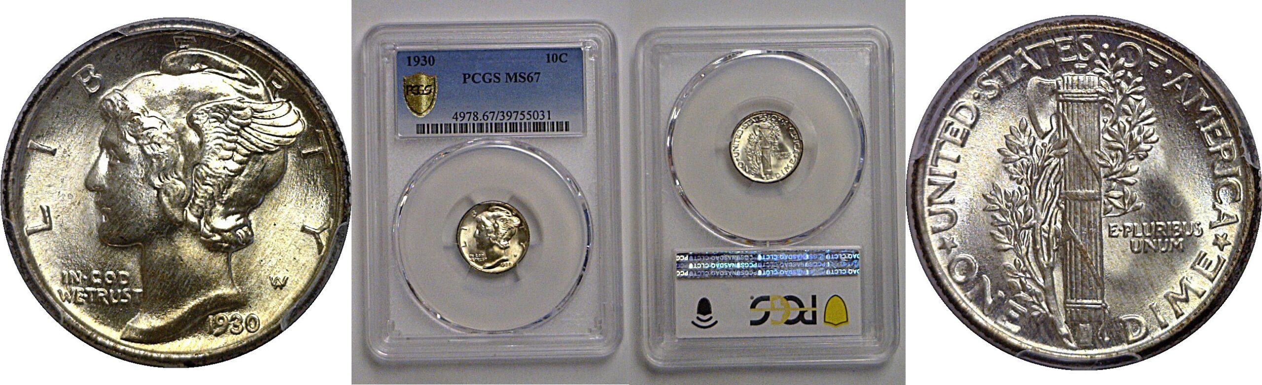 1930 Mercury Dime    PCGS MS-67