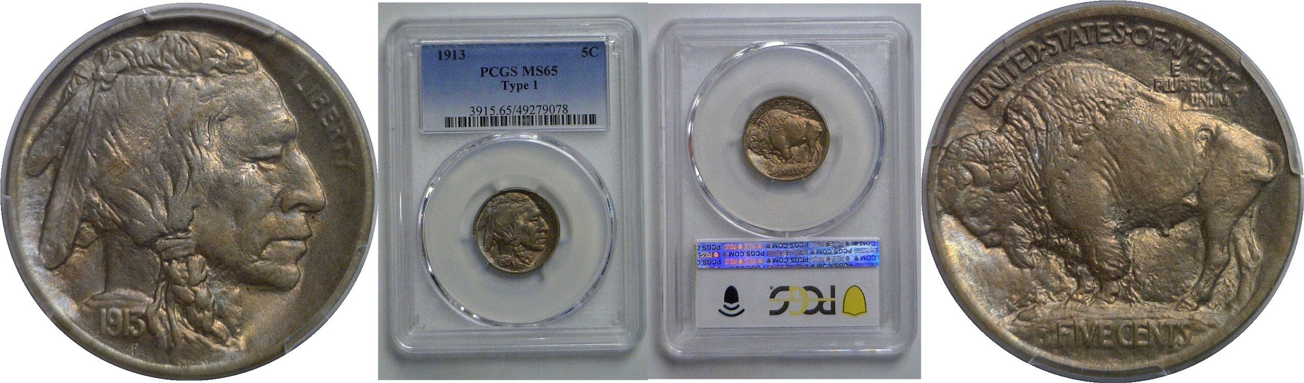 1913 T-1  Buffalo Nickel   PCGS MS-65