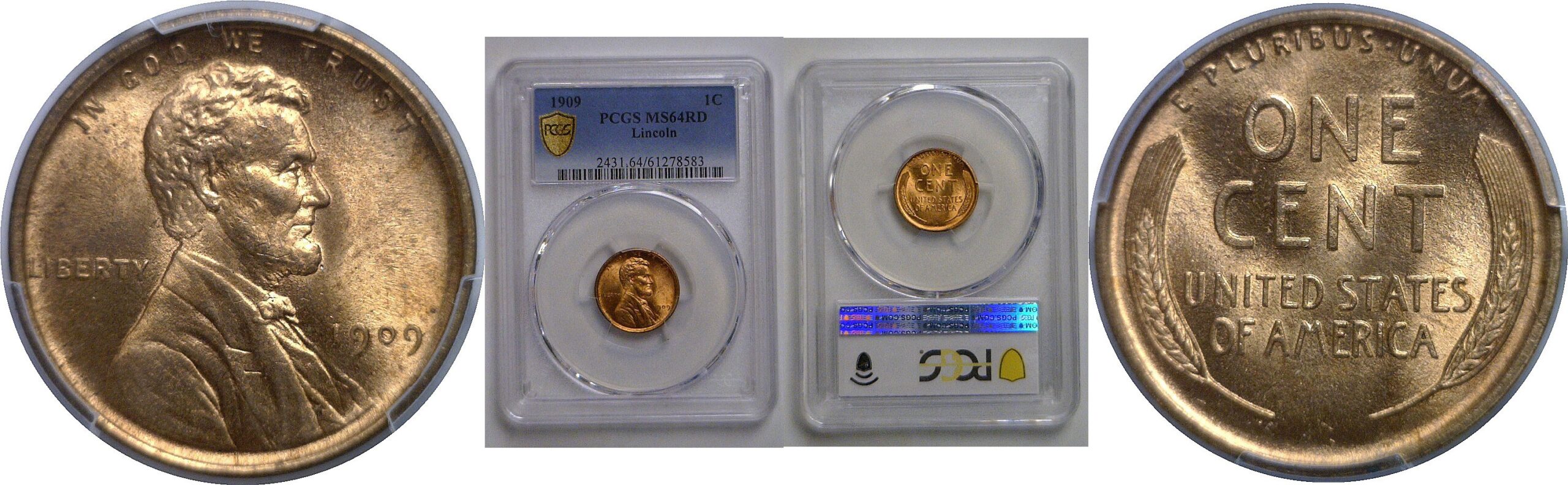 1909 Lincoln Cent   PCGS MS-64 RD