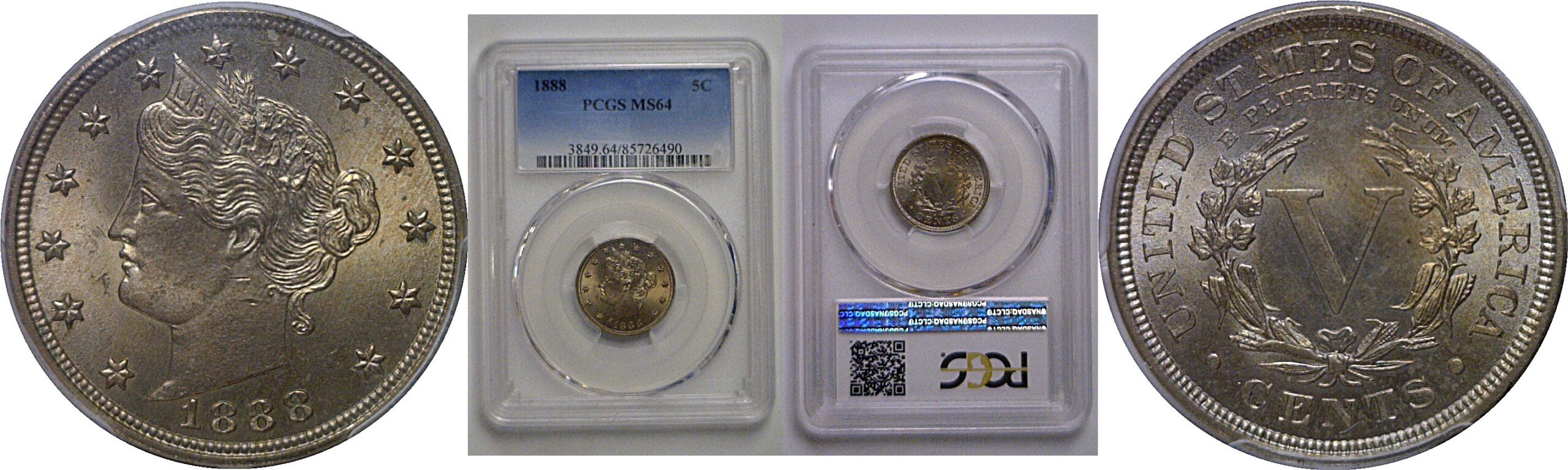 1888 Liberty Nickel    PCGS MS64