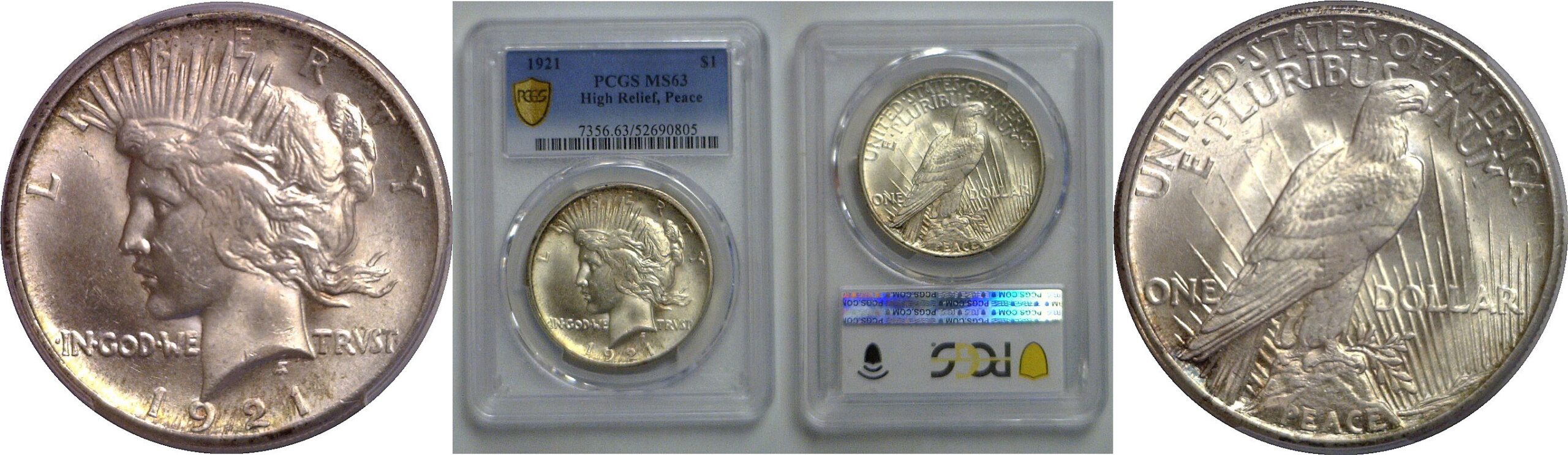 1921 Peace Dollar   PCGS MS-63