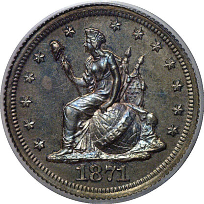 1871 Pattern Dime  Judd-1080   PCGS PR-65 - Image 2