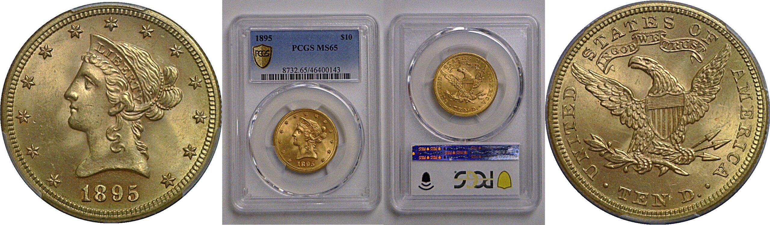 1895  $10 Liberty    PCGS MS-65