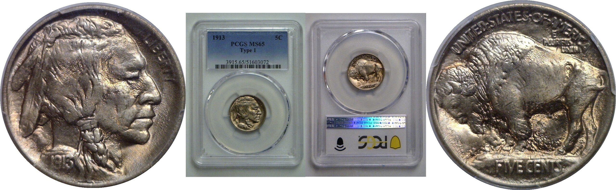 1913 T-1 Buffalo Nickel    PCGS MS-65