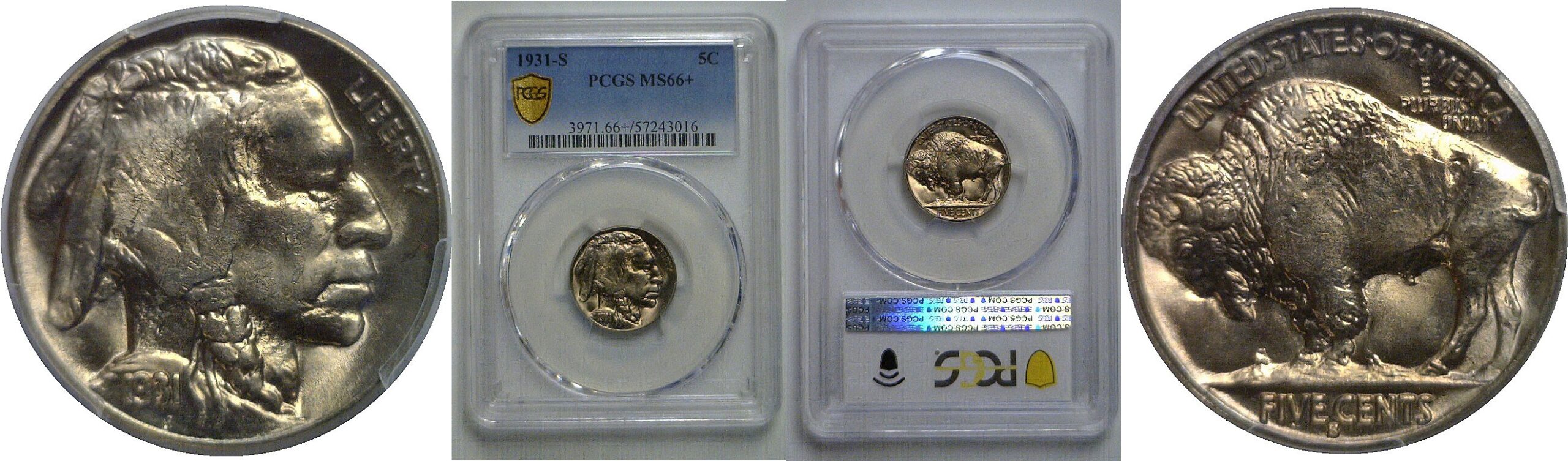 1931-S Buffalo Nickel   PCGS MS-66+