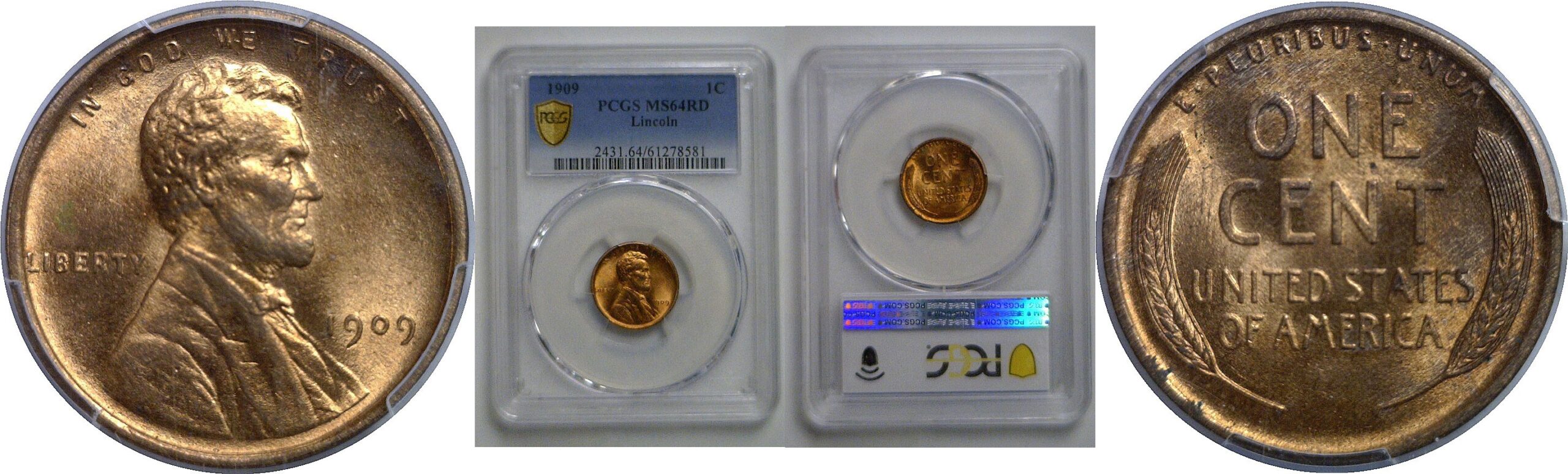 1909 Lincoln Cent   PCGS MS-64 RD